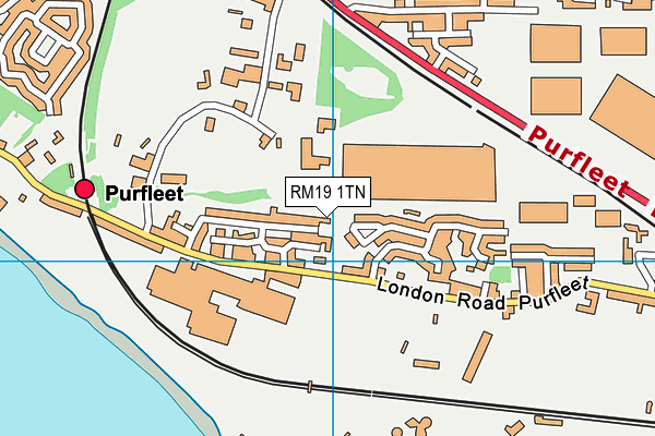 RM19 1TN map - OS VectorMap District (Ordnance Survey)