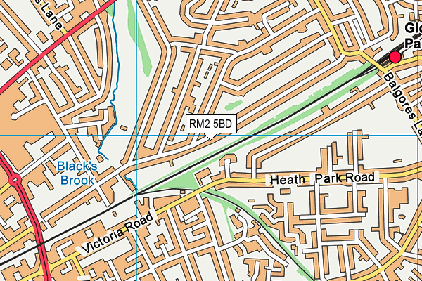 RM2 5BD map - OS VectorMap District (Ordnance Survey)