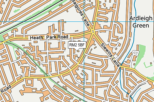 RM2 5BF map - OS VectorMap District (Ordnance Survey)