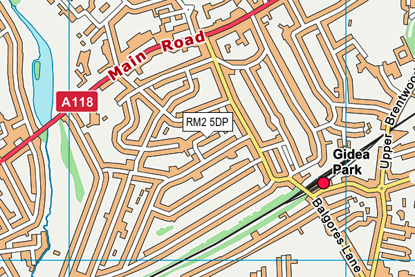 RM2 5DP map - OS VectorMap District (Ordnance Survey)