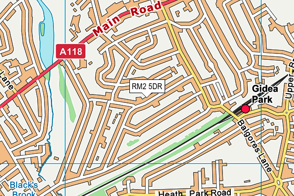 RM2 5DR map - OS VectorMap District (Ordnance Survey)