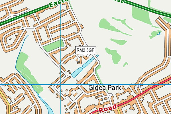 RM2 5GF map - OS VectorMap District (Ordnance Survey)