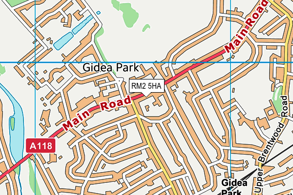 RM2 5HA map - OS VectorMap District (Ordnance Survey)