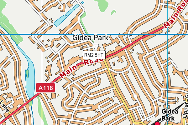 RM2 5HT map - OS VectorMap District (Ordnance Survey)