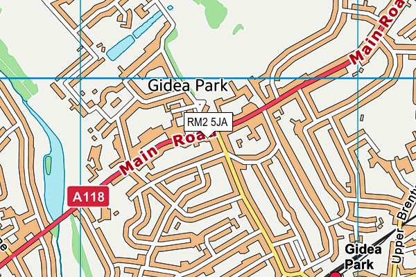 RM2 5JA map - OS VectorMap District (Ordnance Survey)