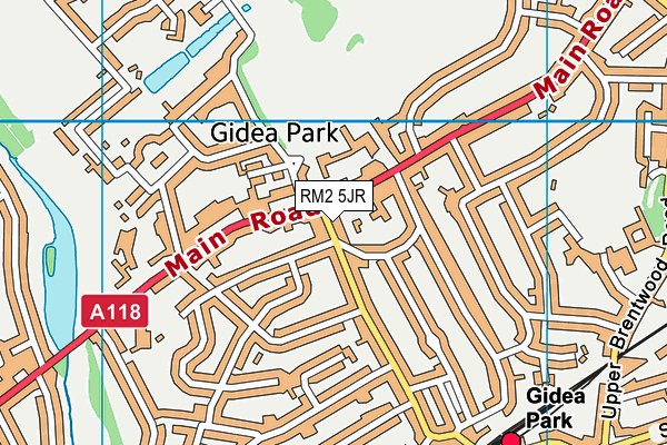 RM2 5JR map - OS VectorMap District (Ordnance Survey)