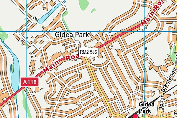 RM2 5JS map - OS VectorMap District (Ordnance Survey)
