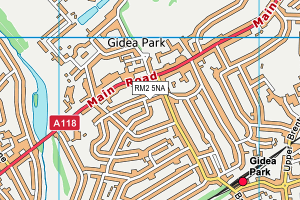 RM2 5NA map - OS VectorMap District (Ordnance Survey)