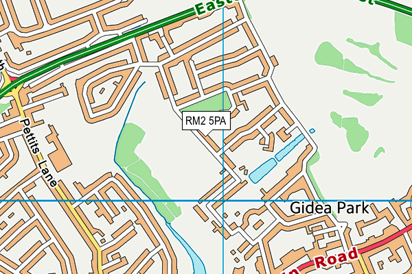 RM2 5PA map - OS VectorMap District (Ordnance Survey)