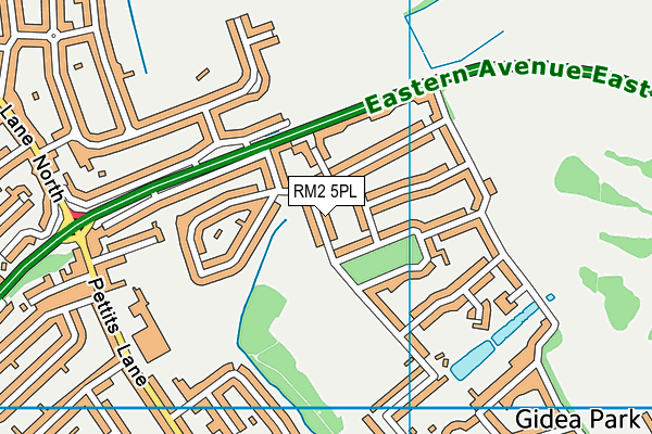 RM2 5PL map - OS VectorMap District (Ordnance Survey)