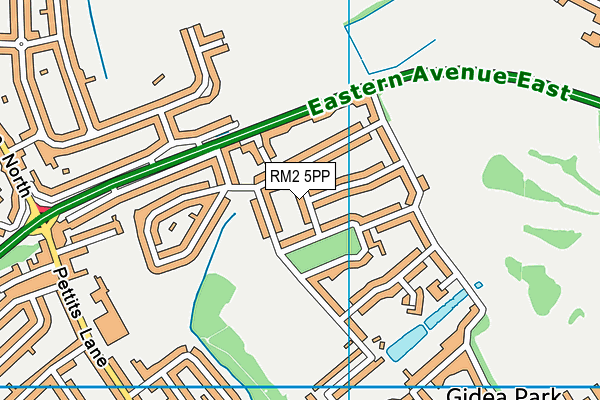 RM2 5PP map - OS VectorMap District (Ordnance Survey)
