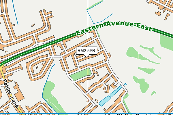 RM2 5PR map - OS VectorMap District (Ordnance Survey)