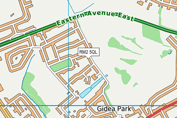 RM2 5QL map - OS VectorMap District (Ordnance Survey)