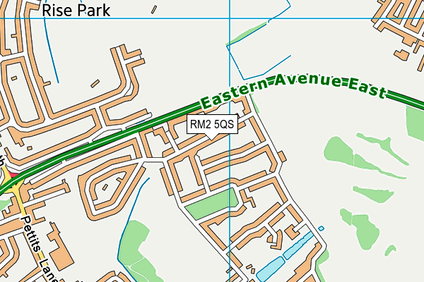 RM2 5QS map - OS VectorMap District (Ordnance Survey)
