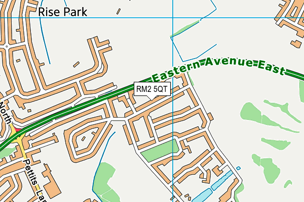 RM2 5QT map - OS VectorMap District (Ordnance Survey)
