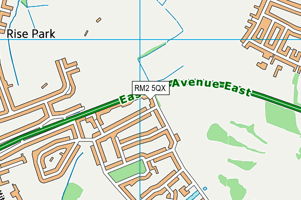 RM2 5QX map - OS VectorMap District (Ordnance Survey)