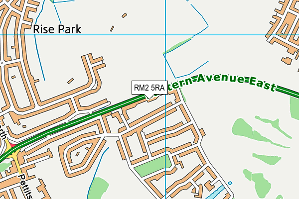RM2 5RA map - OS VectorMap District (Ordnance Survey)