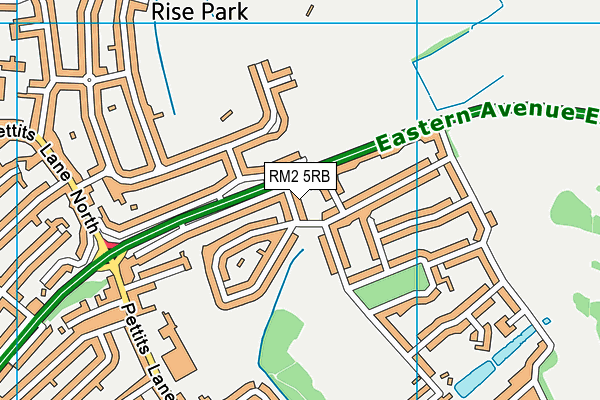 RM2 5RB map - OS VectorMap District (Ordnance Survey)