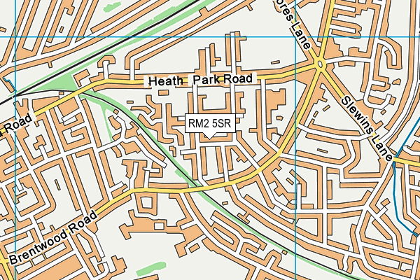RM2 5SR map - OS VectorMap District (Ordnance Survey)