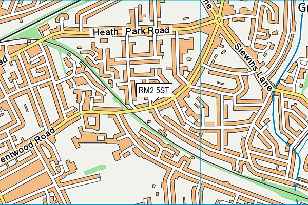 RM2 5ST map - OS VectorMap District (Ordnance Survey)