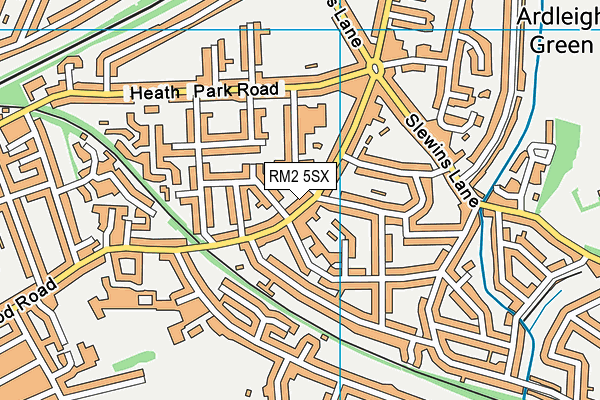 RM2 5SX map - OS VectorMap District (Ordnance Survey)