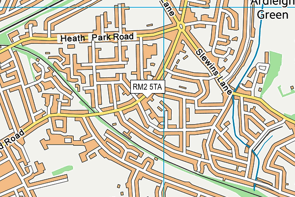 RM2 5TA map - OS VectorMap District (Ordnance Survey)
