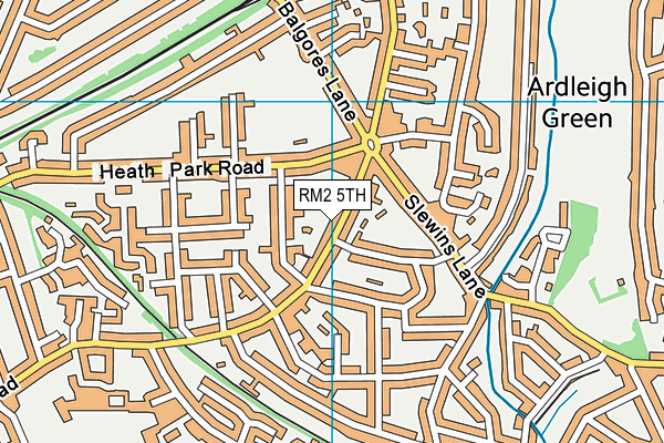RM2 5TH map - OS VectorMap District (Ordnance Survey)