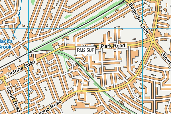 RM2 5UF map - OS VectorMap District (Ordnance Survey)