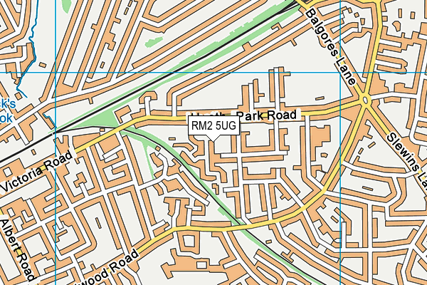 RM2 5UG map - OS VectorMap District (Ordnance Survey)
