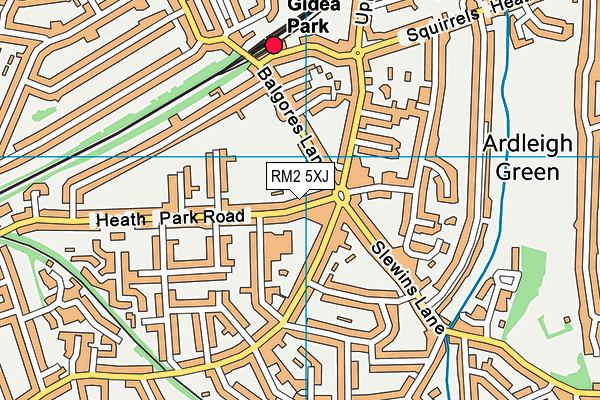 RM2 5XJ map - OS VectorMap District (Ordnance Survey)