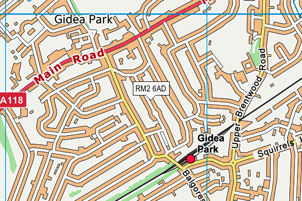 RM2 6AD map - OS VectorMap District (Ordnance Survey)