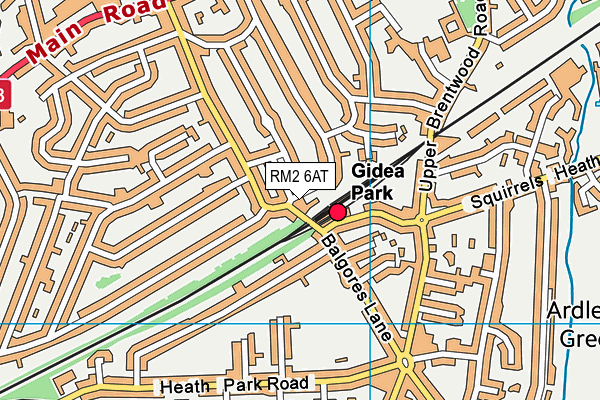 RM2 6AT map - OS VectorMap District (Ordnance Survey)