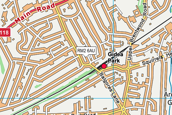 RM2 6AU map - OS VectorMap District (Ordnance Survey)