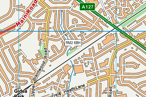 RM2 6BH map - OS VectorMap District (Ordnance Survey)