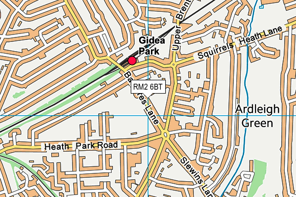 RM2 6BT map - OS VectorMap District (Ordnance Survey)
