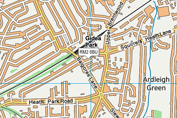 RM2 6BU map - OS VectorMap District (Ordnance Survey)