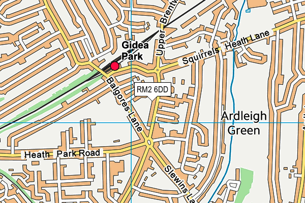 RM2 6DD map - OS VectorMap District (Ordnance Survey)