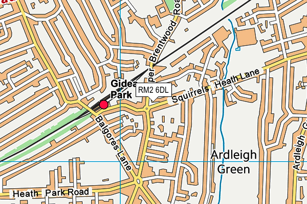 RM2 6DL map - OS VectorMap District (Ordnance Survey)