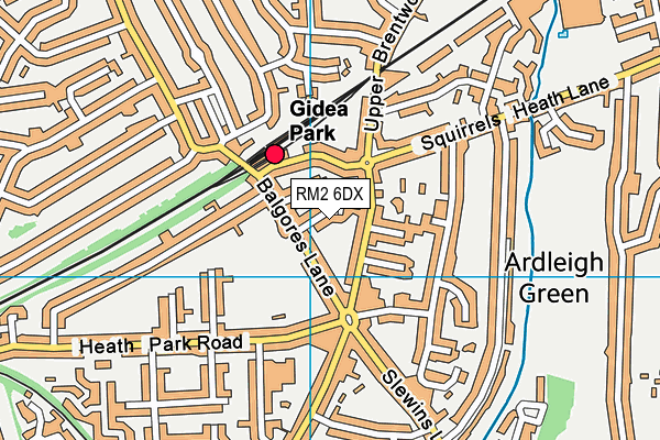 RM2 6DX map - OS VectorMap District (Ordnance Survey)