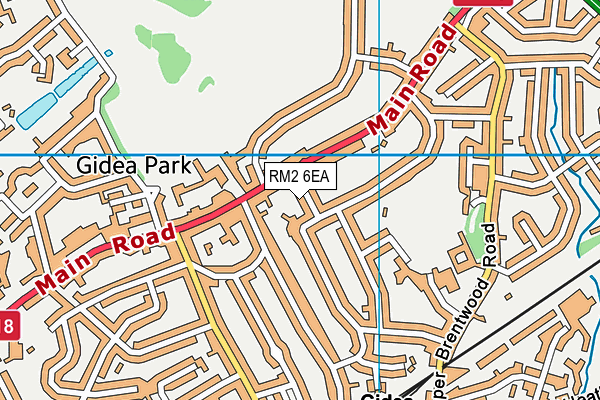 RM2 6EA map - OS VectorMap District (Ordnance Survey)
