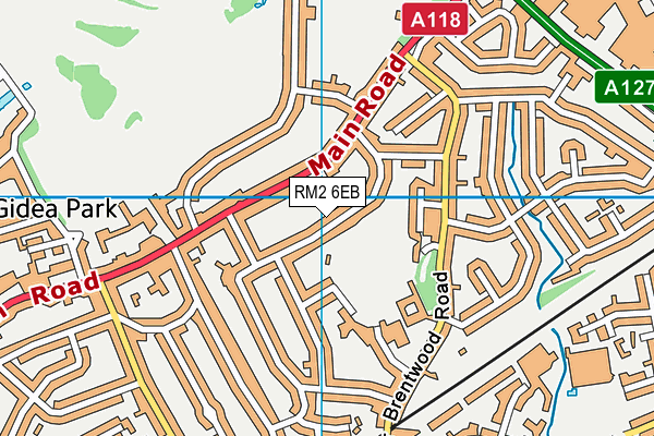 RM2 6EB map - OS VectorMap District (Ordnance Survey)