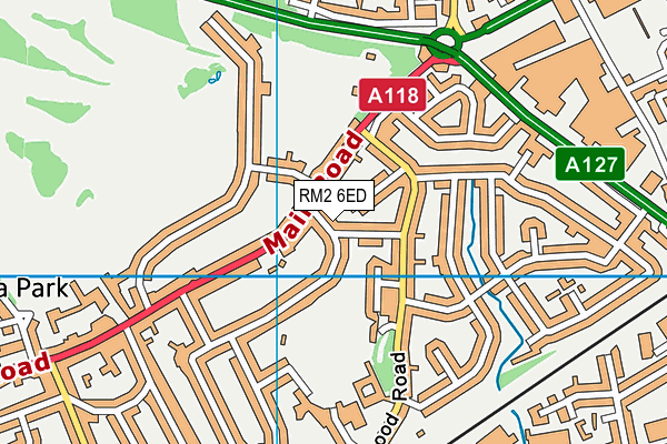 RM2 6ED map - OS VectorMap District (Ordnance Survey)