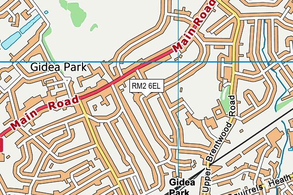 RM2 6EL map - OS VectorMap District (Ordnance Survey)