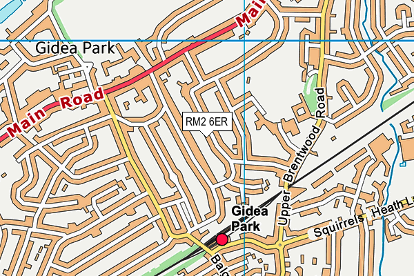 RM2 6ER map - OS VectorMap District (Ordnance Survey)