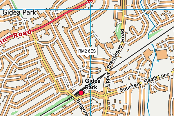 RM2 6ES map - OS VectorMap District (Ordnance Survey)