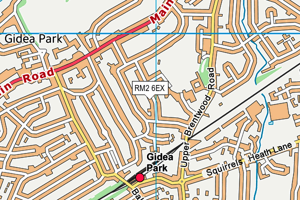 RM2 6EX map - OS VectorMap District (Ordnance Survey)
