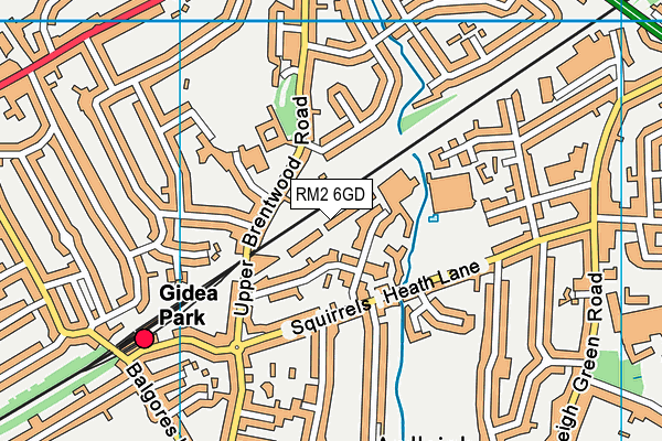 RM2 6GD map - OS VectorMap District (Ordnance Survey)