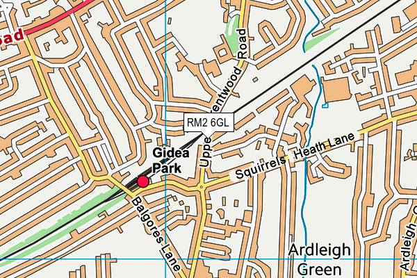 RM2 6GL map - OS VectorMap District (Ordnance Survey)