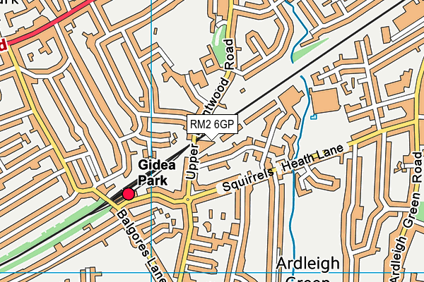 RM2 6GP map - OS VectorMap District (Ordnance Survey)