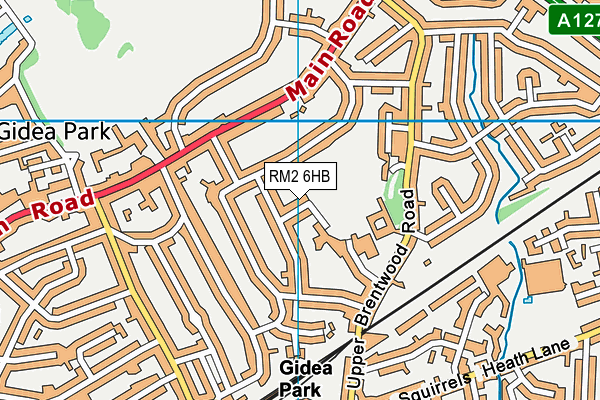 RM2 6HB map - OS VectorMap District (Ordnance Survey)